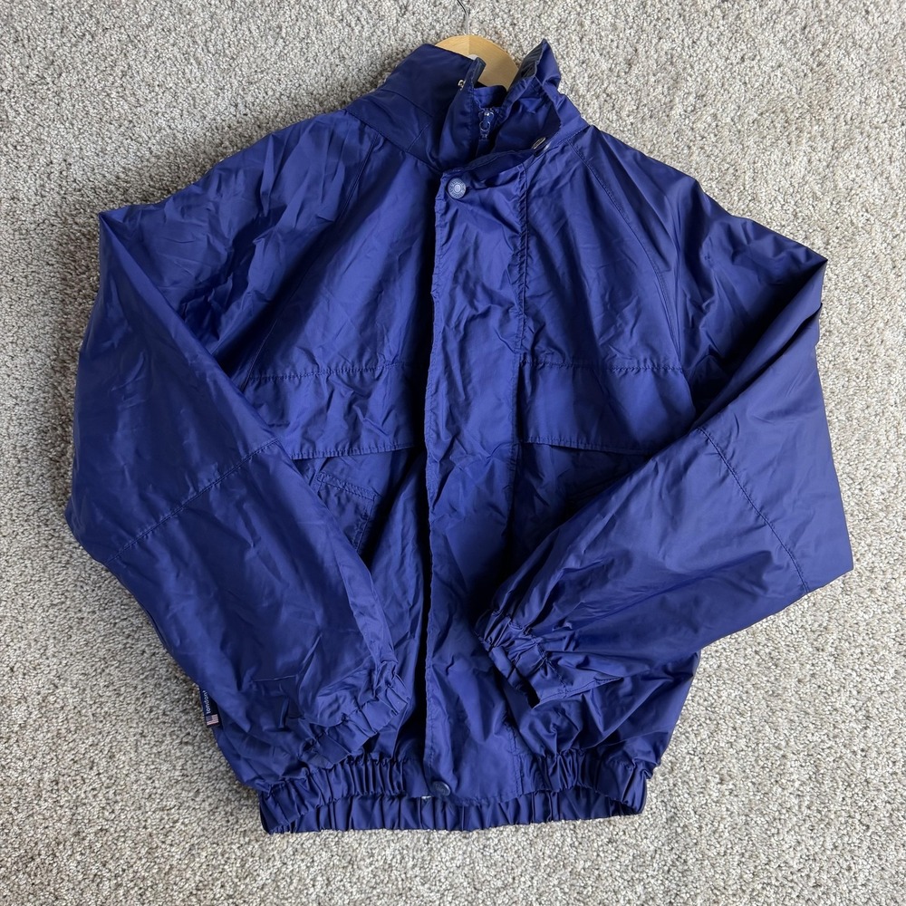 London Fog Jacket Boys 14-16 Blue Nylon Windbreaker Full Zip Pockets Lightweight